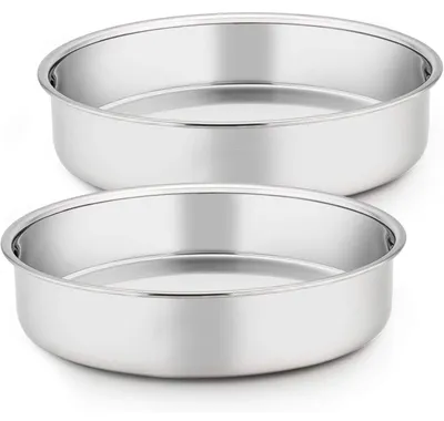 Obrázok produktu pre Okrúhla forma na pečenie z nehrdzavejúcej ocele, priemer 24 cm, sada 2 kusov, vhodná do umývačky riadu