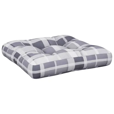 Produktbild von vidaXL Palettenkissen Grau Karomuster 60x60x12 cm Stoff