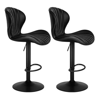 Produktbild von ALFORDSON Barhocker 2er Set, Höhenverstellbare Küchenhocker mit Schwenkfunktion, Barhocker zum Essen mit Sitzhöhe von 59-81 cm, Schwarz