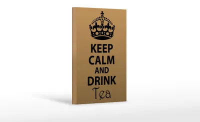 Produktbild von Holzschild Spruch 12x18cm Keep Calm and drink tea