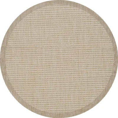 Produktbild von Teppium In & Outdoor Teppich Terrasse Balkon Küchenteppich Wetterfest Sisal Optik Flachgewebe Einfarbig mit Struktur, Grösse: 160 cm Rund