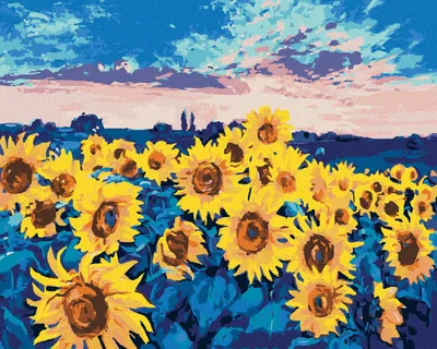 Produktbild von Zuty - Malen nach Zahlen - SONNENBLUMEN AUF EINEM FELD, 40x50 cm, ohne Keilrahmen