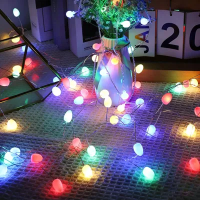 Productafbeelding van Kleurrijke lichtketting met 40 leds, 3 m, op batterijen voor decoratie
