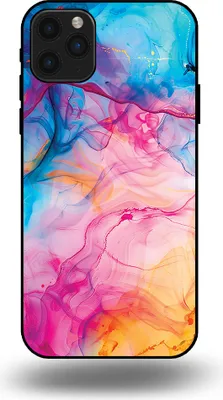 Produktbild von Smartphonica Telefon Fall geeignet für iPhone 11 Pro Max mit Regenbogen Acryl Marmor Print - TPU Backcover Fall Regenbogen Acryl Marmor Design