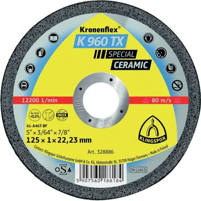 Zdjęcie produktu dla Tarcza tnąca K 960 TX 125 x 1 mm ger. Klingspor