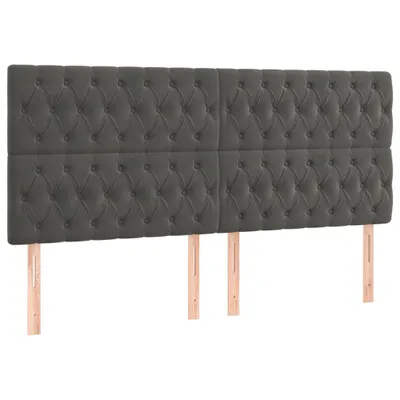 Obrázok produktu pre vidaXL Čelo postele tmavosivé 180 x 7 x 118/128 cm zamat