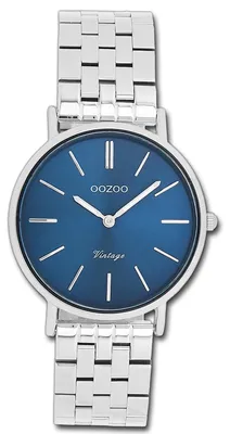 Immagine prodotto di Oozou, orologio da polso vintage, serie Damenuhr, cinturino in metallo argentato, movimento al quarzo, quadrante analogico, modello D3UOC20406