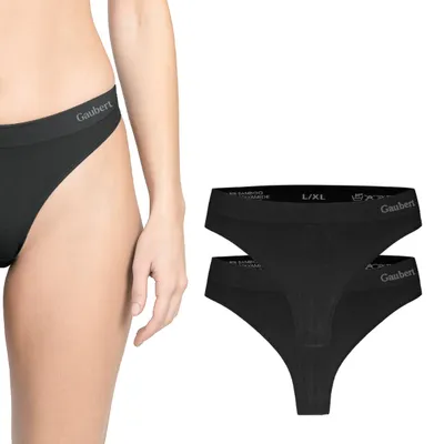 Immagine prodotto di Gaubert, slip in bambù senza cuciture - Neri - 2 pezzi - Taglia S/M