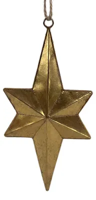 Produktbild von Clayre & Eef Weihnachtsanhänger Stern Goldfarbig Metall