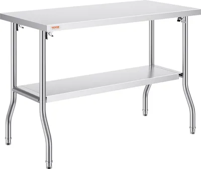 Obrázek produktu pro Pracovní stůl VEVOR kuchyňský přípravný stůl pro catering 122x61x85cm dvojitý skládací