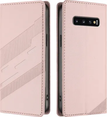 Produktbild von Hülle für Samsung Galaxy S10, Kunstleder Brieftaschen Handyhülle mit Kartenfach und Standfunktion Pink