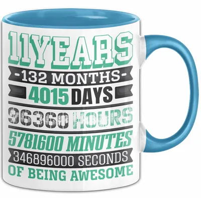 Produktbild von 11. Geburtstag Tasse Geschenk Jungs Mädchen Becher Lustig (Blau)