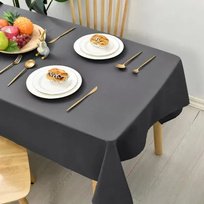 Produktbild von Tischdecke Outdoor Wetterfest Abwaschbar Dunkelgrau 140x280cm