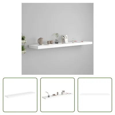 Image de The Living Store Étagère suspendue Blanc 120x23,5x3,8 cm MDF