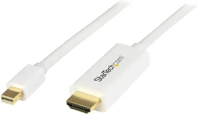 Image de StarTech.com Câble convertisseur Mini DisplayPort vers HDMI de 2m - adaptateur mDP vers HDMI avec câble Ultra HD 4K - blanc - câble vidéo - Mini DisplayPort (M)
