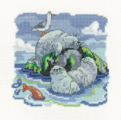 Produktbild von Heritage Kreuzstich Set Aida "Chillen", Zählmuster, KCCH1642-A, 12,5x12,5cm