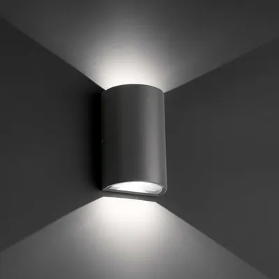 Produktbild von Faro 70811, Wandbeleuchtung für den Außenbereich, Dunkles Grau, Aluminium, IP54, I, 6 W