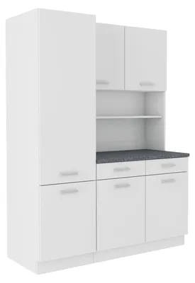 Produktbild von Buffet Küche Mario 150 cm Küchenzeile Küchenblock Einbauküche Weiss