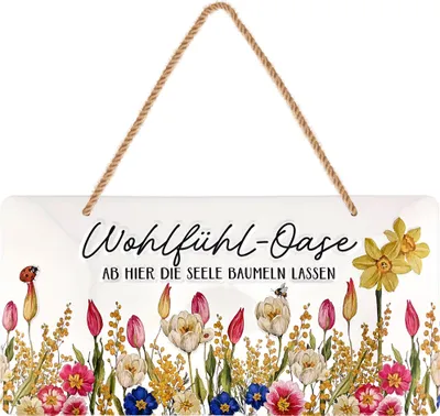 Produktbild von Schild Lieblingsplatz Wohlfühl-Oase Schild Garten, Deko Garten Vintage Schilder Chill Lounge Gartendeko Garten Schild Metall