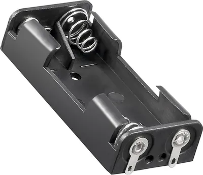 Produktbild von Batteriehalter für 2x AAA Micro LR03 Abmessungen 53x24,5x13mm mit Lötfahnen U-Form – Batteriehalter AAA Micro, Batterie Halterung Elektronik (Kunststoff)