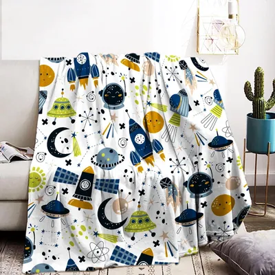 Produktbild von Weiche Flanelldecke, 150 x 200 cm, mit Weltraum-Motiv