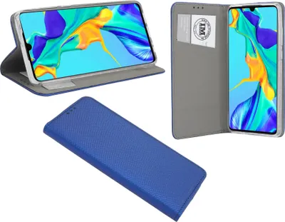 Immagine prodotto di cofi1453® Custodia a libro "Smart" compatibile con HUAWEI P30 cover per telefono cellulare custodia protettiva con funzione stand, slot per carte di credito blu