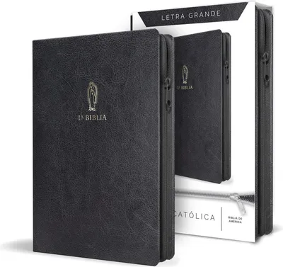 Produktbild von La Biblia Católica Letra Y Tamaño Grande. Símil Piel Negra, Cremallera / Catholic Bible in Spanish Black Leathersoft with Zipper