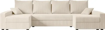 Produktbild von ALTDECOR Ecksofa mit Schlaffunktion und Bettkasten Corner Sofa Eckcouch Couch U-Form universal, links/rechts angeordnet Schlafcouch Ausziehbar Wohnlandschaft ALESIA-U - 301x140x90cm Beige