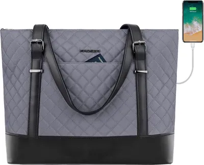 Produktbild von KROSER Laptop Damen Handtasche Grau 15,6 Zoll Tote Bag Business/Schule/Reisen