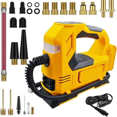 Produktbild von Akku-Kompressor für Makita 18V-Akku, Elektrische Luftpumpe mit LED-Leuchte, Digitalem Manometer für Autos, Motorräder, Fahrräder, Bälle (ohne Akku)