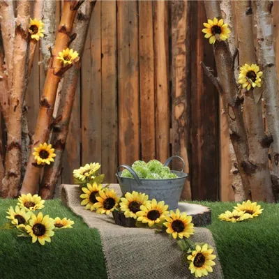 Produktbild von Sonnenblumengirlande - Kunstblume - gelb - 220 cm