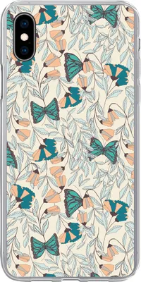 Produktbild von MuchoWow® Handyhülle Schutzhülle Hülle für Telefoonhoesje iPhone Xs Mädchen - Schmetterling - Blumen - Muster - Mädchen - Kinder - Kind Silikon Softcase Handy Hülle - Handytasche