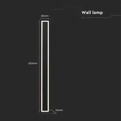 Immagine prodotto di V-TAC VT-11117 Applique led da parete 17w lampada moderna da muro in alluminio rettangolare colore nero 4000k 130lm/w sku 6831