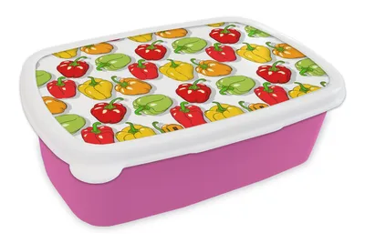Obrázok produktu pre MuchoWow® Obedník Brotzeit Box na obed 11x17x6cm Vzor - Potraviny - Sladká paprika Detský obedový box