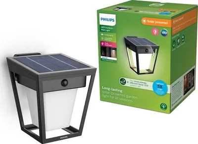 Obrázek produktu pro Philips Nástěnná svítidla Nissa, 1,8 W, Černá, Plast, IP44, III, Současné, Zahrada, Terasa