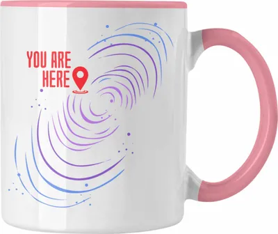 Produktbild von Trendation - Lustige Galaxie-Tasse Spruch "You Are Here" Geschenk für Weltraumliebhaber (Rosa)