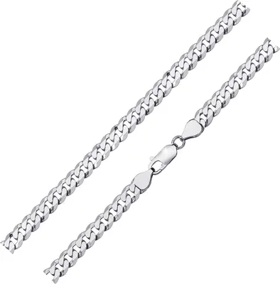 Produktbild von MATERIA Herren Armband Panzerkette Silber 925 - flaches Panzerarmband Männer 6mm breit diamantiert in 18-24cm SA-63