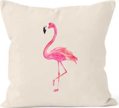 Produktbild von Kissenbezug Flamingo Kissenhülle Dekokissen 40x40 Baumwolle Autiga® natur unisize