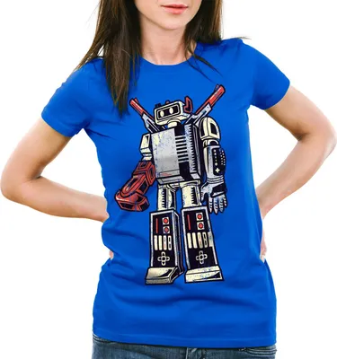 Produktbild von style3 Gametron T-Shirt Damen nes snes n64 sheldon big bang videospiel, Farbe:Blau, Größe:XL