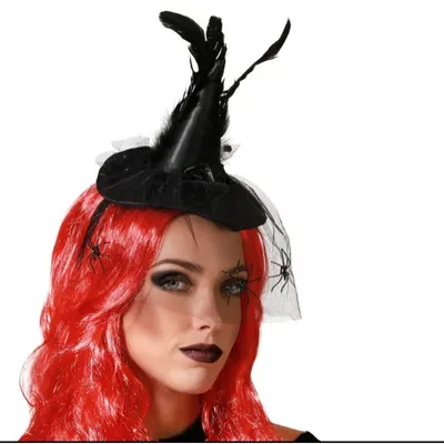 Produktbild von Halloween Hexenhut Stirnband Federn