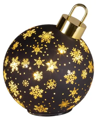 Productafbeelding van Draaiende kerstbal d18h23 zwart Decoris, AI-gegenereerde afbeelding