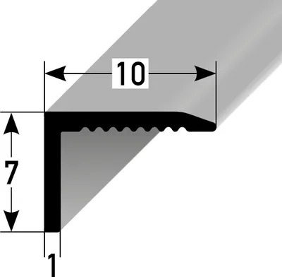 Produktbild von PROVISTON Winkelprofile 7 x 10 x 2700 mm Aluminium Ungebohrt Hochwertiges Treppenkantenprofil Farbe Schwarz