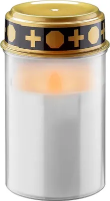 Zdjęcie produktu dla Lampki pogrzebowe LED – 2 sztuki, klasa energetyczna A, białe, zasilane 2 bateriami AA (nie wchodzą w skład zestawu)