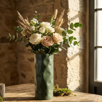 Produktbild von Fasani - Vase, Grün, Strukturierte Oberfläche