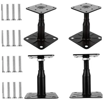 Zdjęcie produktu dla Wsporniki słupków regulowane 100 150 mm ze stali ocynkowanej 4 szt.