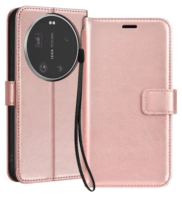 Immagine prodotto di Mayaxess, custodia a portafoglio per Xiaomi 17 Ultra con cinturino e supporto, rosa champagne