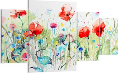Produktbild von Bild auf Leinwand - Leinwandbild - Blumen Wiese Blatt Natur - 160x90cm - Wand Bild - Wanddeko - Leinwanddruck - Bilder - Kunstdruck - Wanddekoration - Leinwand bilder - Wandkunst - DL160x90-3076