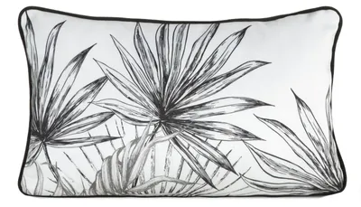 Zdjęcie produktu dla Poduszka dekoracyjna welwetowa PALOMA 45x30 cm biało-czarna