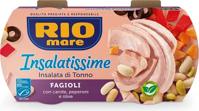 Produktbild von 3x Rio Mare Insalatissime fagioli e tonno Mischung aus Bohnen und Thunfisch (2x 160g)