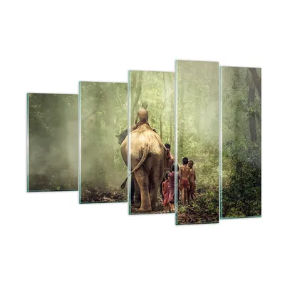 Produktbild von Bilder auf glas - Elefant Dschungel Nebel - 150x100cm - Glasbilder - Wandbilder - Kunstdruck - zum Aufhängen bereit - Wanddekoration aus Glas - Glas Bilder - Wandbild auf Glas - GEG150x100-3438